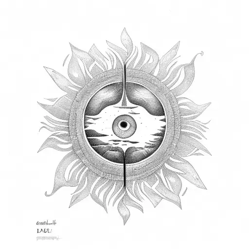 soleil 21 branches tattoo design idea
