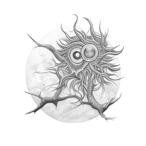 soleil 21 branches tattoo design idea