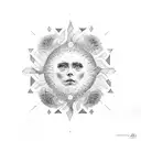 soleil 21 branches tattoo design idea