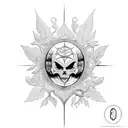 soleil 21 branches tattoo design idea