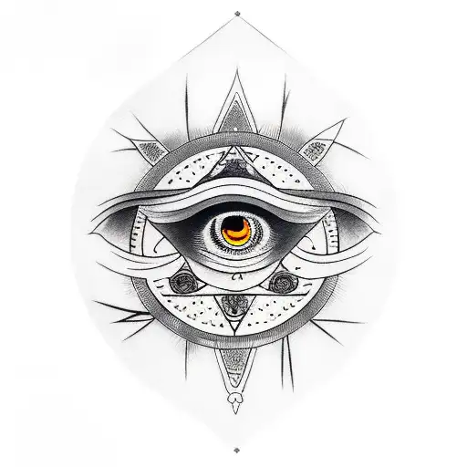 Crow with all seeing eye tattoo design idea