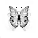 Butterflies with music notes tattoo design idea