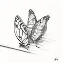 Butterflies with music notes tattoo design idea