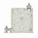 labyrinth tattoo design idea