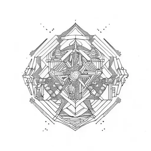art, fairytale, adventure, puzzles, geometric  tattoo design idea