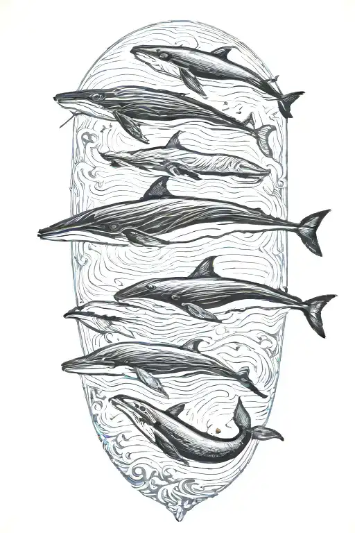 humpback whales with icebergs tattoo design idea