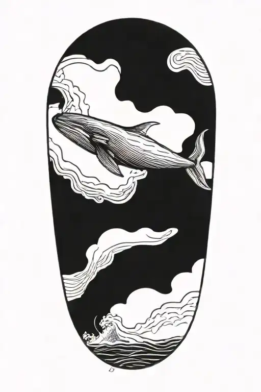 humpback whale breaching tattoo design idea