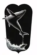 humpback whale jumping tattoo design idea