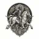 satan riding horse tattoo design idea