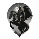 headless horseman with wings riding horse  tattoo design idea