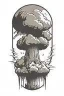 nuclear explosion mushroom cloud tattoo design idea