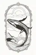humpback whale jumping tattoo design idea