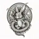 bugs bunny riding a dragon tattoo design idea
