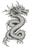 dragon that wrapped around arm to the neck tattoo tattoo design idea