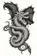 dragon that wrapped around arm to the neck tattoo tattoo design idea
