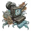 computer hacking themed tattoo featuring elements tattoo design idea