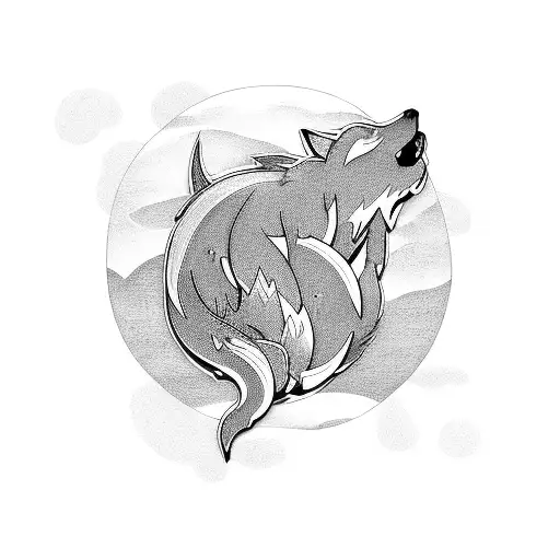 japanese firefox tattoo design idea