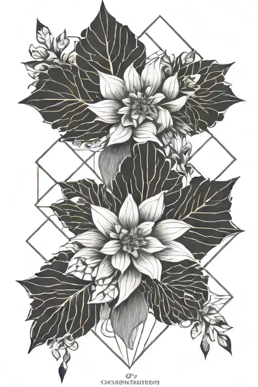 70x7 with flower  tattoo design idea