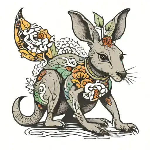 kangaroo with the name of Sergio tattoo design idea
