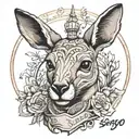 kangaroo with the name of Sergio tattoo design idea