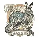 kangaroo with the name of Sergio tattoo design idea