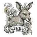 kangaroo with the name of Sergio tattoo design idea