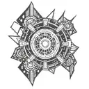 Arc Reactor WIth Lines Coming Out  tattoo design idea
