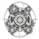 Arc Reactor WIth Lines Coming Out  tattoo design idea