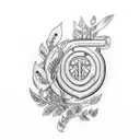 laurel wreath below knee tattoo design idea