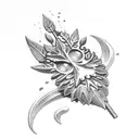 laurel wreath below knee tattoo design idea