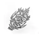 laurel wreath below knee tattoo design idea
