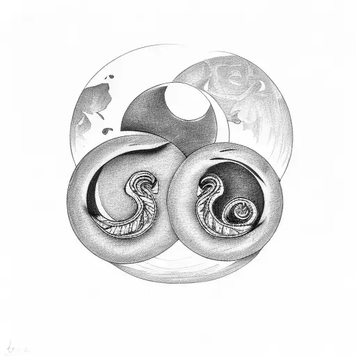 two half moons tattoo design idea