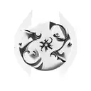 two half moons tattoo design idea