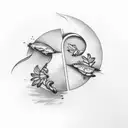 two half moons tattoo design idea