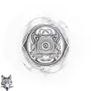 wolfs with two perspective yin and yang tattoo design idea