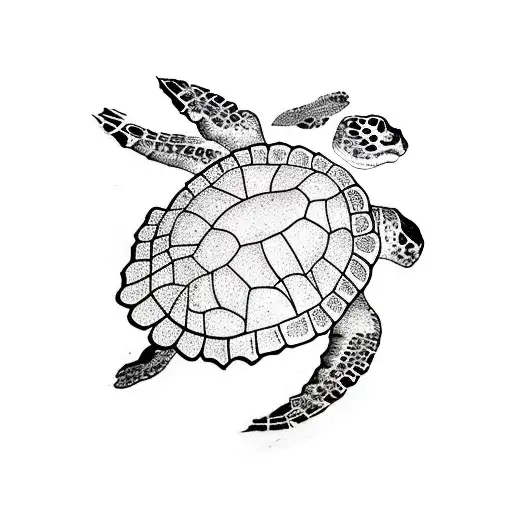 3 sea turtles Cabo San Lucas tattoo design idea