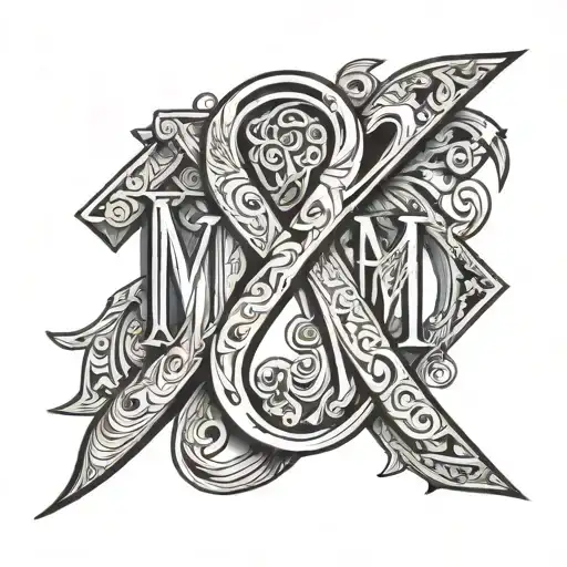 ambigram of "M & M" tattoo design idea