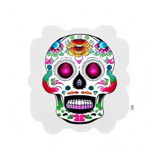 Mexican Calavera Chinese ENDURE tattoo design idea