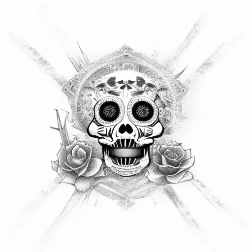 Chinese calavera "ENDURE" tattoo design idea