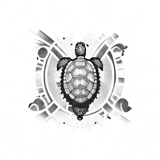 Mexican sea turtle tattoo design idea