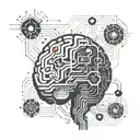 Geometric motif with brain and circuits Description: The main element would be a stylized brain with finely drawn neural networks tattoo design idea