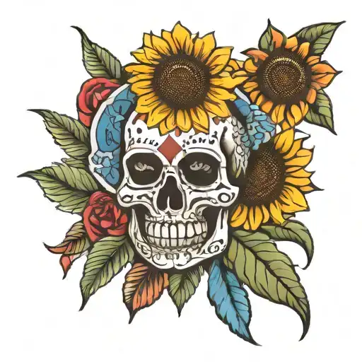 Cruz y girasoles tattoo design idea