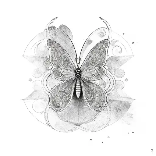 Virgo zodiac with butterfly tattoo design idea