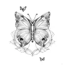 Virgo zodiac with butterfly tattoo design idea