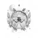 Virgo zodiac with butterfly tattoo design idea