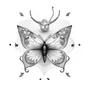 Virgo zodiac with butterfly tattoo design idea