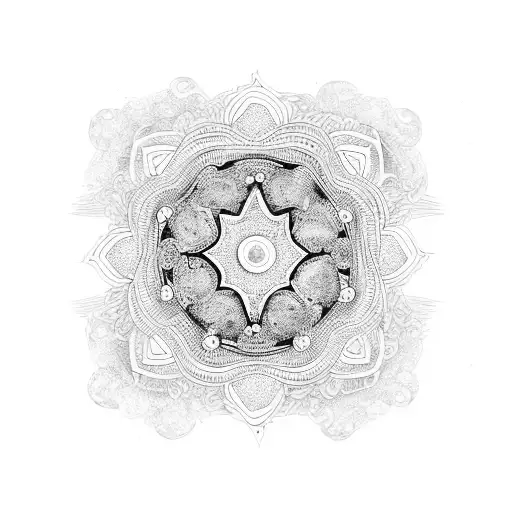 Trinacria surrounded by mandala tattoo design idea