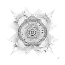 Trinacria surrounded by mandala tattoo design idea