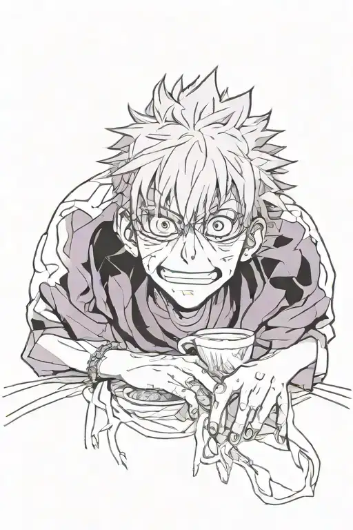 jujutsu kaisen, Gojo Satoru, Gojo eyes, hollow purple, limitless, gothic inspired tattoo design idea
