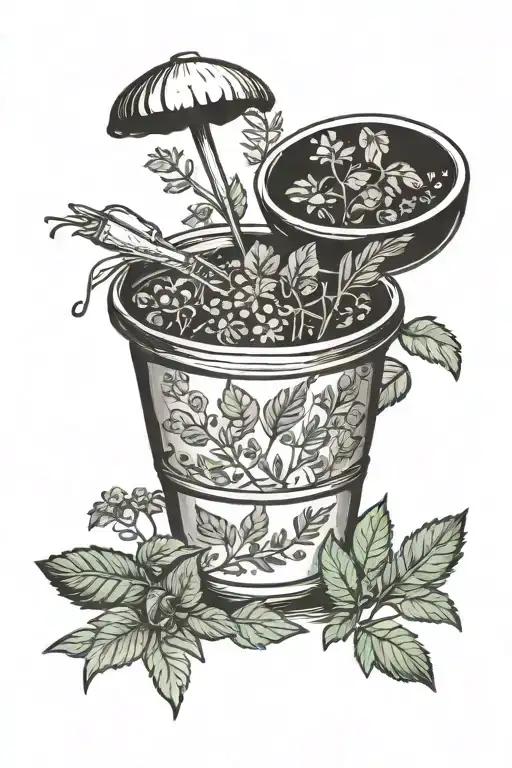 herbs cooking themed tattoo tattoo design idea